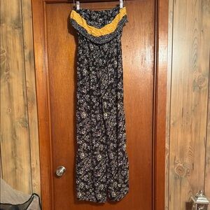 Mudd Floral Patterned Jumpsuit with Pink and Yellow